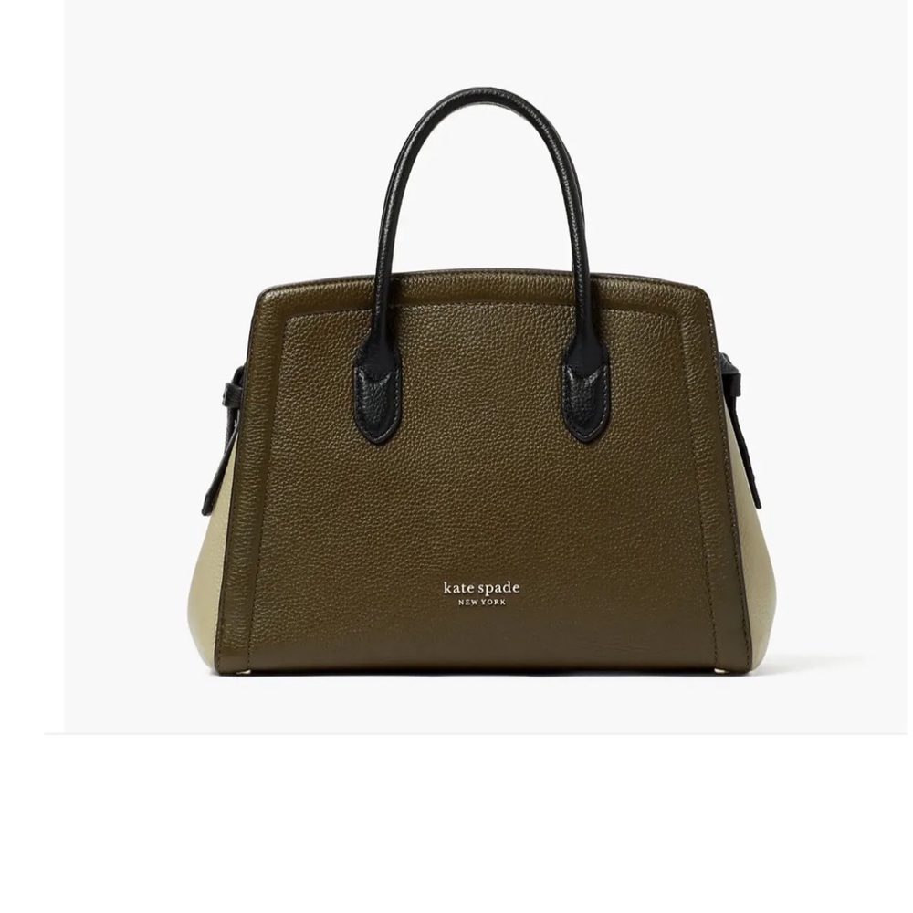 KATE SPADE KNOTT COLORBLOCKED SATCHEL IN DUCKGREEN like new